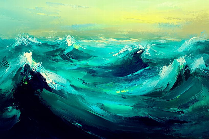 Wave movement in soft colours by Poster Art Shop