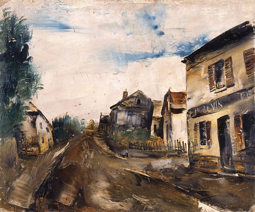 Saeki Yuzo - Gezicht op de Parijse buitenwijken, 1924