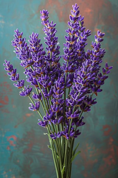 Purple Lavender Flowers in Vase by Art & Soul Creations