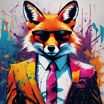 Pop Art Fox 02.15 sur Blikvanger Schilderijen