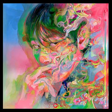 Blooming Mind Woman Redactionele posterillustratie van Aden Pink Studio