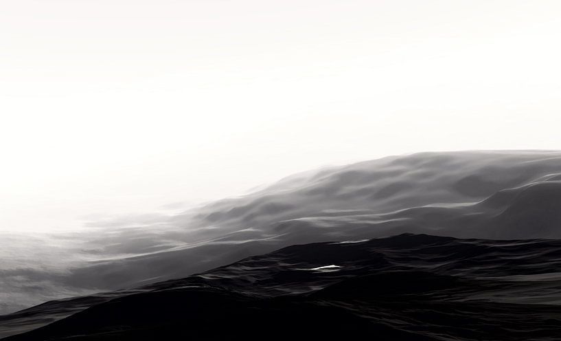 Berge in Schwarz-Weiß von Angel Estevez
