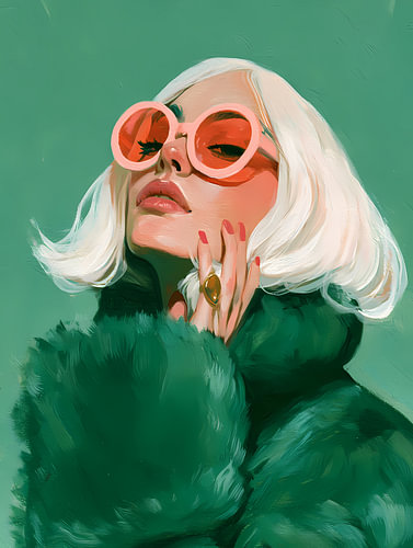 Festive Fashion Portrait in Emerald Green