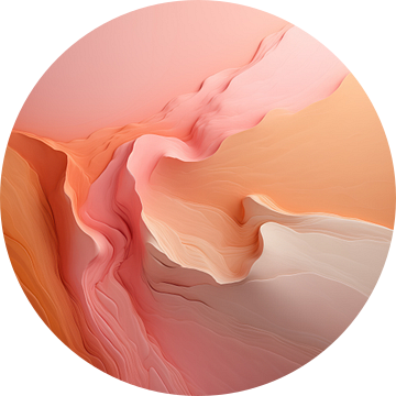 Plooien van Tijd - Peach Fuzz Abstract Flow #10 van Ralf van de Sand
