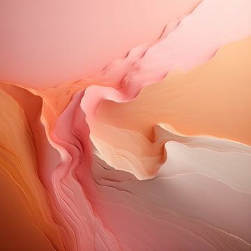 Folds of Time - Peach Fuzz Abstract Flow #10 sur Ralf van de Sand