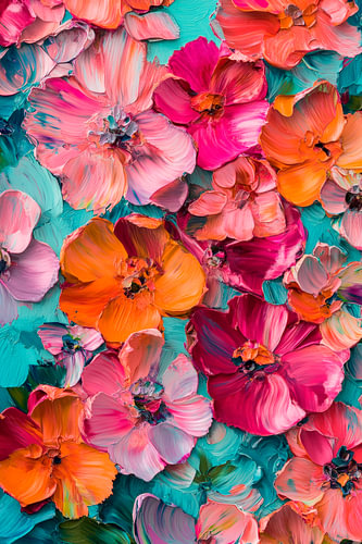 Kleurrijke bloemen in levendige kleuren