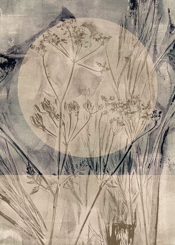 Zen wabi-sabi abstracte botanische kunst in Japandi stijl nr. 3