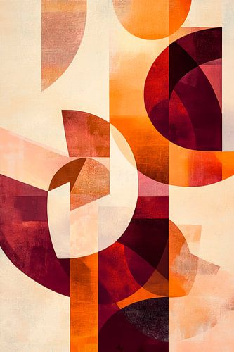 Abstracte compositie in warme kleuren