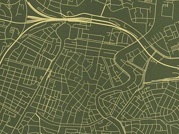 Kaart van Haarlem Centrum in Groen Goud van Map Art Studio