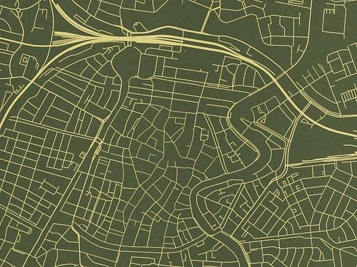 Kaart van Haarlem Centrum in Groen Goud