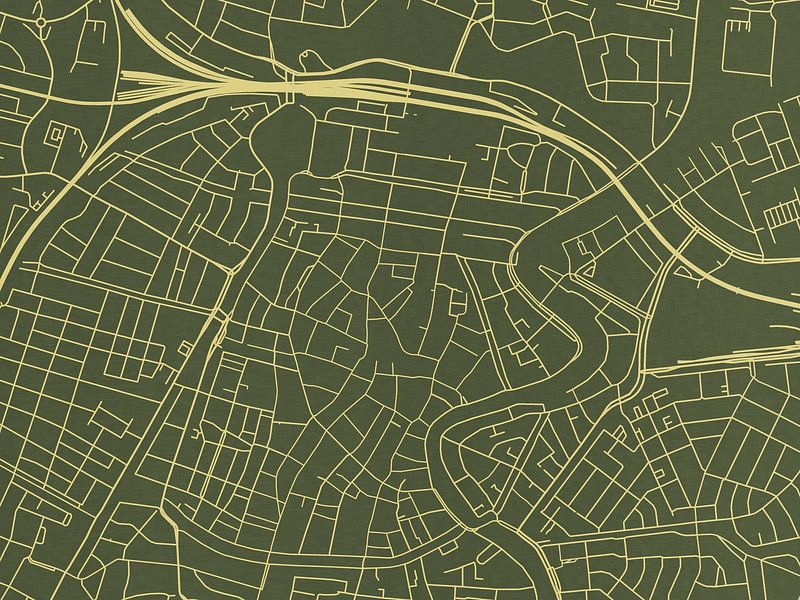 Map of Haarlem Centrum in Green Gold by De Kaartenwinkel