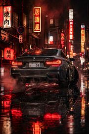 Neon-Nacht: BMW M4 in der Straßenkulisse von irgian firmansyah