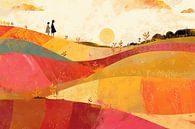 Colourful Landscape | Sunset Symphony by ARTEO Paintings thumbnail