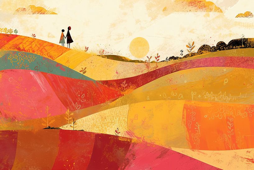Colourful Landscape | Sunset Symphony by ARTEO Paintings