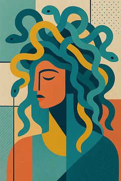 A geometric artwork of a Medusa. by Johannes