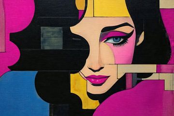 Geometrische Vrouw | Moderne Kunst Vrouwelijk Portret van De Mooiste Kunst