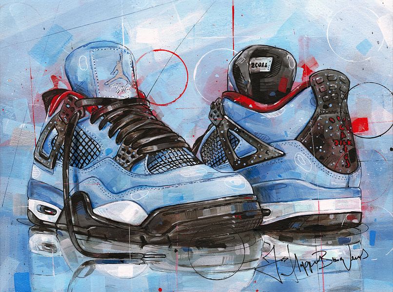 Nike Air Jordan 4 Travis Scott Cactus Jack Malerei von Jos Hoppenbrouwers