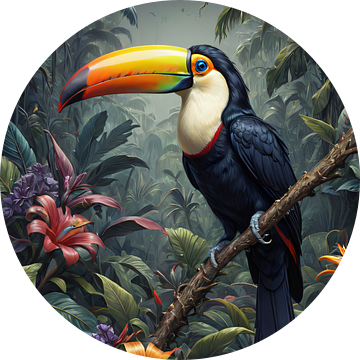 Botanical bird collection - Toucan van Wall Art Wonderland