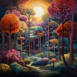 Colourful forest by TheXclusive Art
