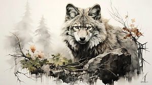 Zeichnung eines Wolfes