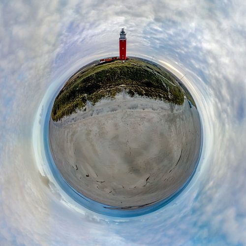 Tiny Planet Vuurtoren Eierland Texel