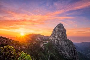 Roque Argando bei Sonnenaufgang - La Gomera, Spanien