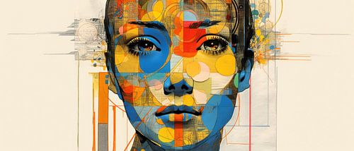 Pop-Art Neo-Dada Vrouw Portret