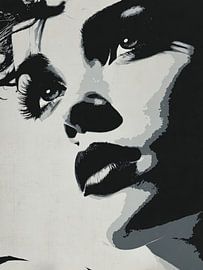 Black-and-White Portrait of a Woman with Dark Lips – Modern Fine Art Wall Art by SPEQ ART