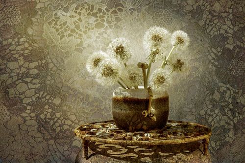 Stilleven met Bloemen. Pluis en Patronen.