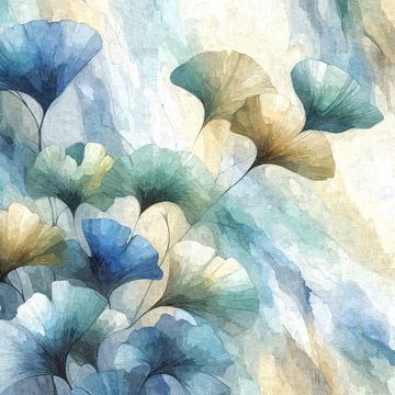 Feuilles de ginkgo dans le vent sur Sabine Wagner