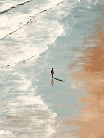 Strandspaziergang modern und abstrakt von Caroline Drijber Guérain