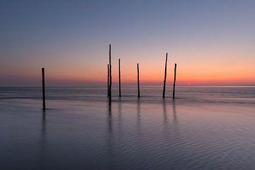 Serene calm at fishing poles on the mud flats by KB Design & Photography (Karen Brouwer)