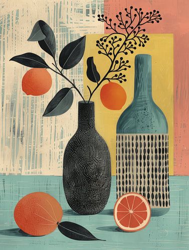 Modernes Stillleben, angesagte Illustration