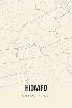 Carte ancienne de Hidaard (Fryslan) sur Rezona
