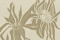 Minimalist botanical art in olive green and white