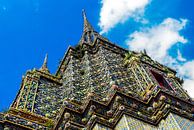 Architectuur Mondop in Tempel Boeddhisme in Bangkok Thailand van Dieter Walther thumbnail