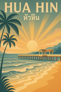 Hua Hin Sonnenaufgang Reflexionen - Ruhige thailändische Küste in der Morgendämmerung