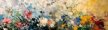 Bloementuin | Abstracte Bloemen van ARTEO Schilderijen