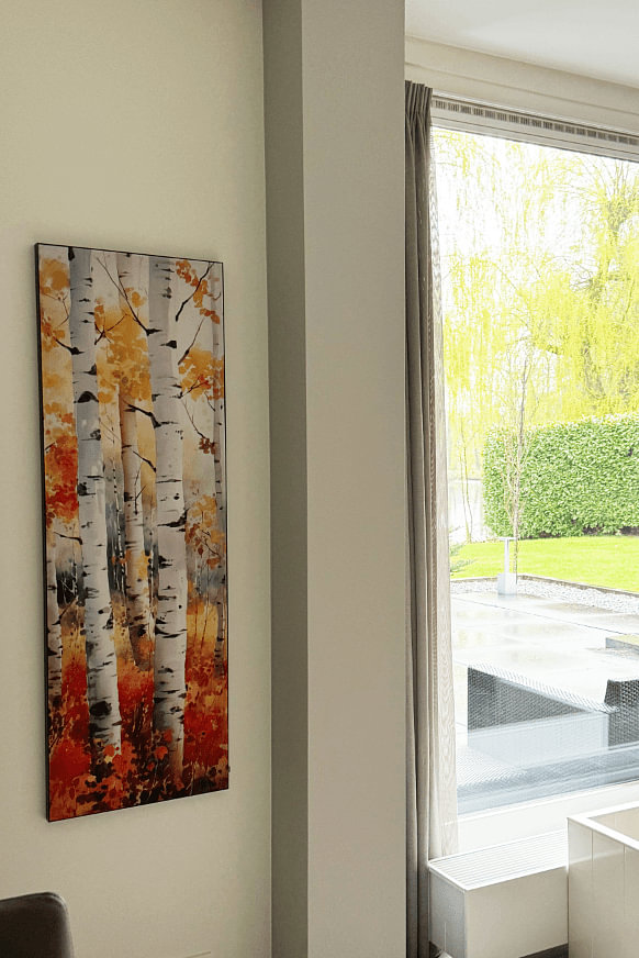 Colorful Autumn Aspen Forest Watercolor Painting