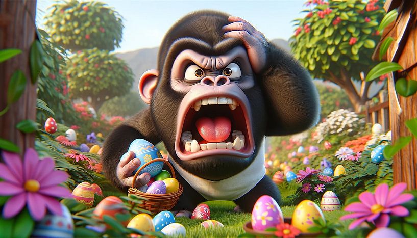 Easter egg hunt in the blooming garden by artefacti