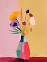 Colourful vase with flowers by Studio Allee thumbnail