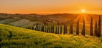 Coucher de soleil parfait sur la Toscane