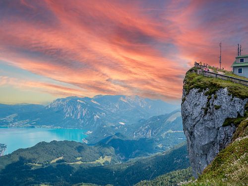 Top op de Schafberg in Oostenrijk