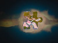 Puzzle island from the air