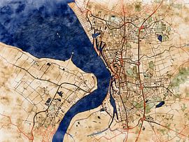 Map of Bremerhaven with the style 'Serene Summer' by Maporia
