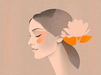 Exotic beauty as a coloured pencil portrait