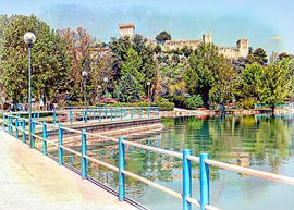 View to the Rocca Castiglione Del Lago Umbria by Dorothy Berry-Lound