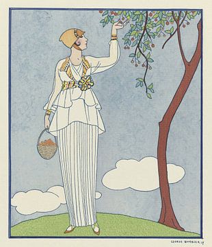 George Barbier - Beroemde modehuizen (1914) van Peter Balan