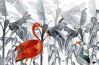 Dschungelgarten mit tropischen Vögeln von Studio POPPY Miniaturansicht
