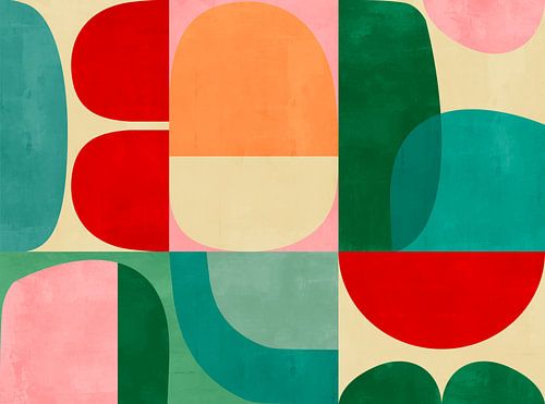 Retro kleurblok abstract van Georgia Chagas